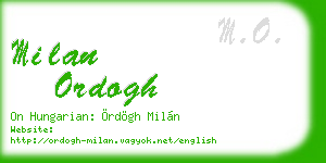milan ordogh business card