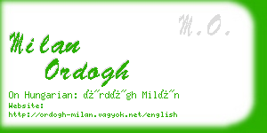 milan ordogh business card